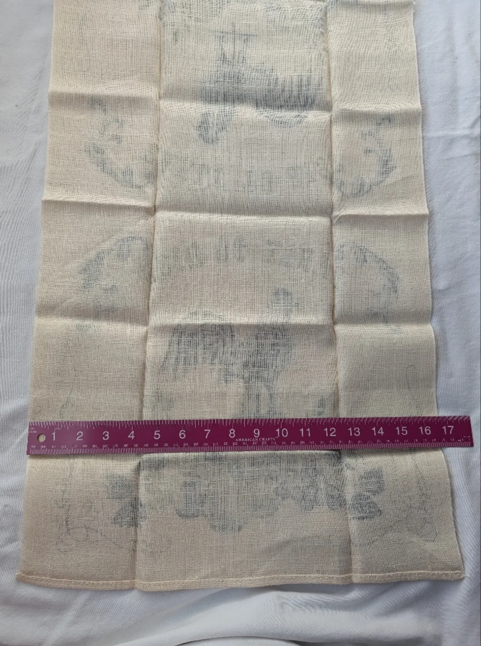Vintage KayDee Handprints Linen Blue & Green Kitchen Towels - Rooster & Spices